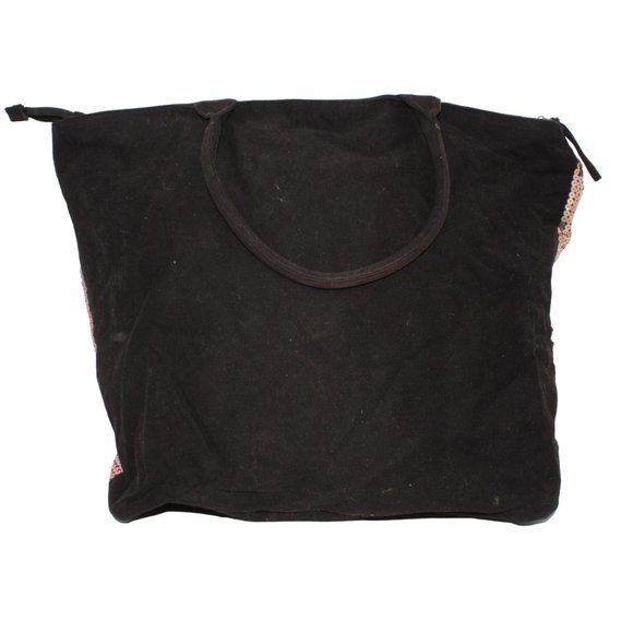 Victorias Secret 2015 Black Friday Pink Silver Sequin Striped Travel Tote Bag - Picture 2 of 5